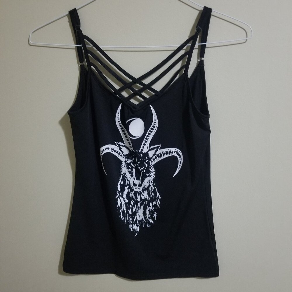 Black Gothic Tank Top, size medium?